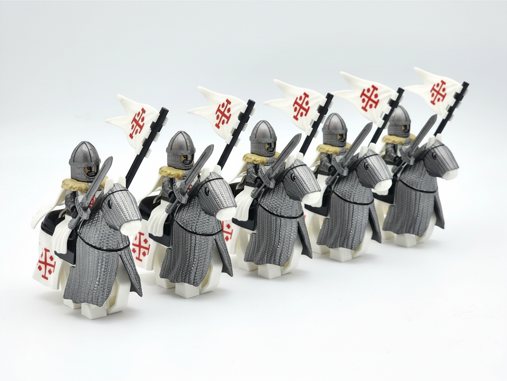 Mounted Holy Sepulchre Knights Armored Warhorse Set 10pcs XH