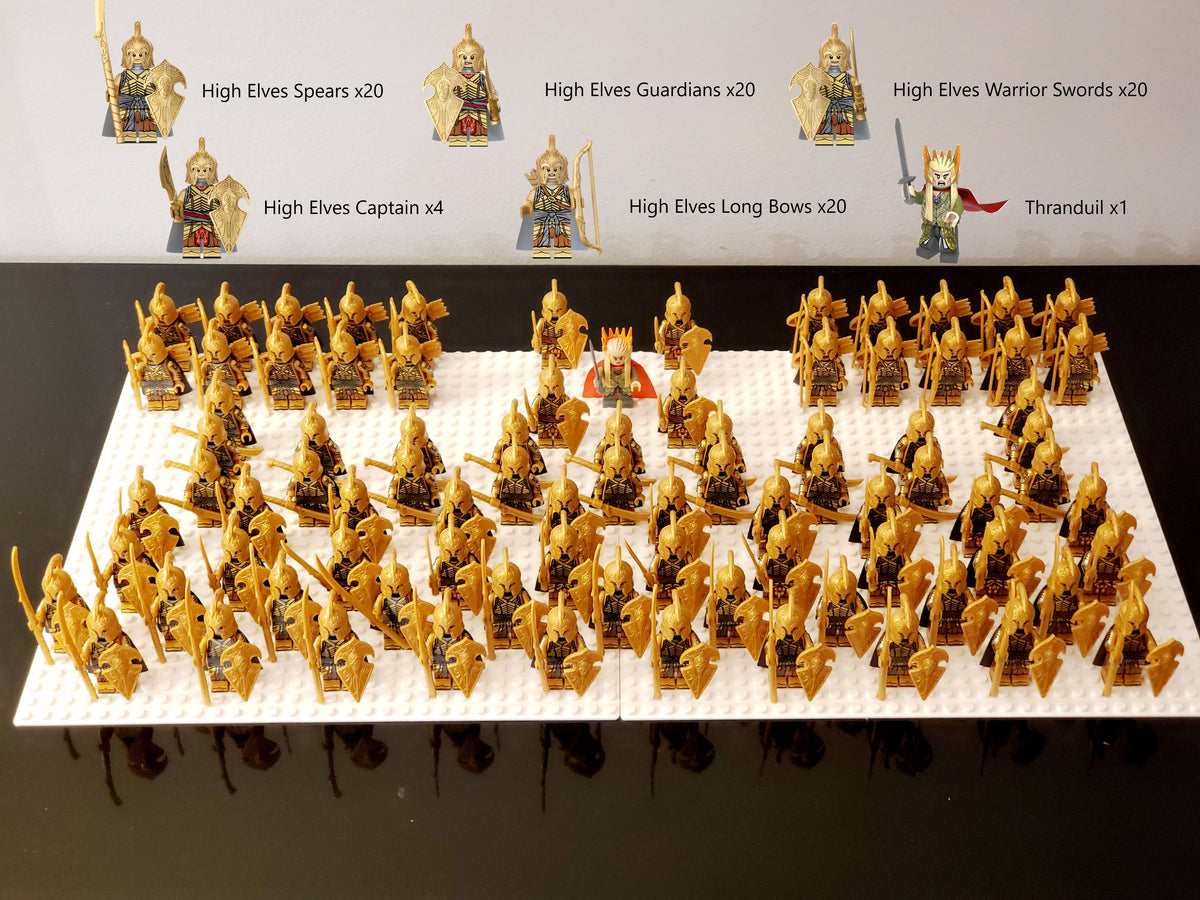 LOTR High Elves Battalion Infantry Army 85 Minifigures Set