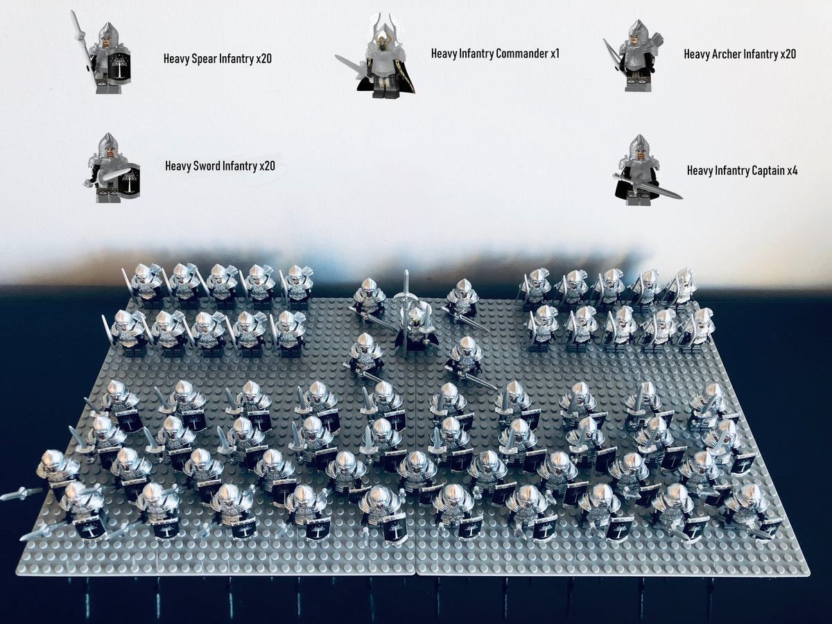 LOTR Gondor Heavy Battalion Infantry Army Set 61 Minifigures Set