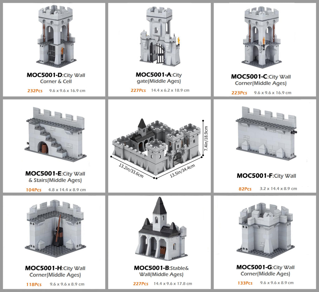 Medieval Castle MOC Custom Building Set 1346pcs