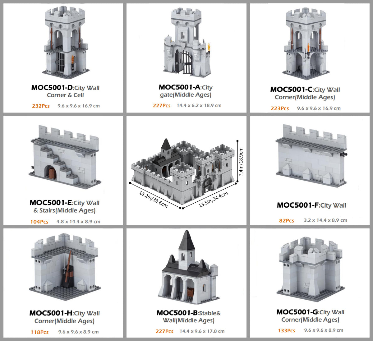 Medieval Castle MOC Custom Building Set 1346pcs