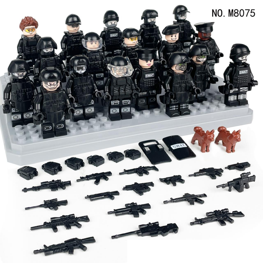 SWAT Team Special Forces 18 Custom Minifigures + Accessories