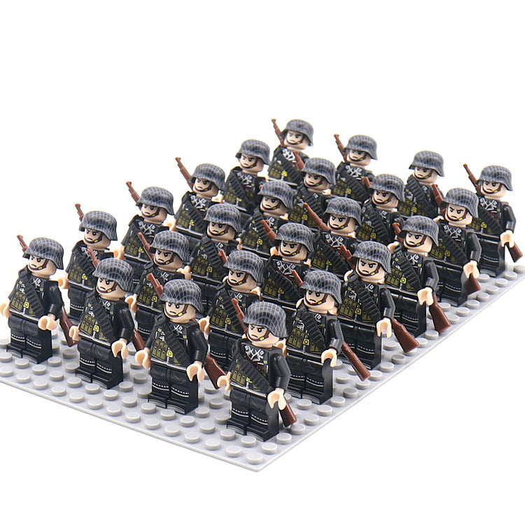 World War 2 Army Minifigures 24pcs/Lots Baseplate Not Included