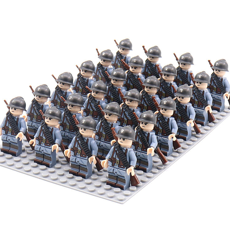 World War 2 Army Minifigures 24pcs/Lots Baseplate Not Included