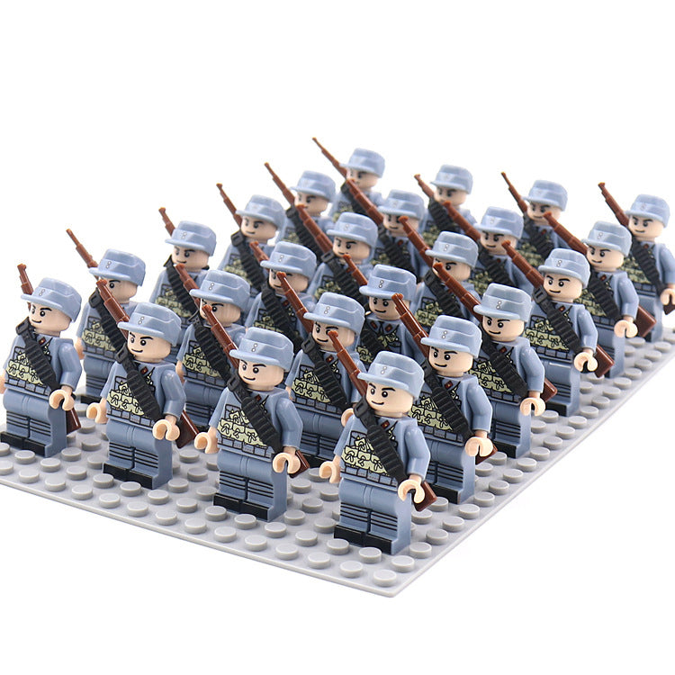 World War 2 Army Minifigures 24pcs/Lots Baseplate Not Included