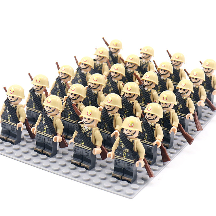 World War 2 Army Minifigures 24pcs/Lots Baseplate Not Included