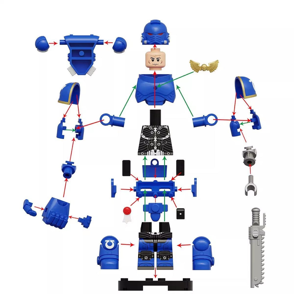 Warhammer 40K Ultramarines Minifigures (Big Figures) KT