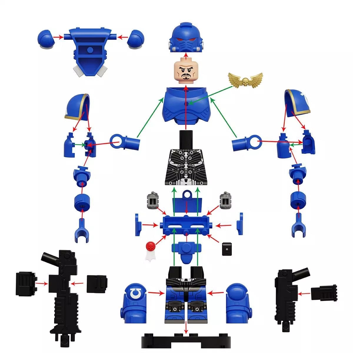 Warhammer 40K Ultramarines Minifigures (Big Figures) KT