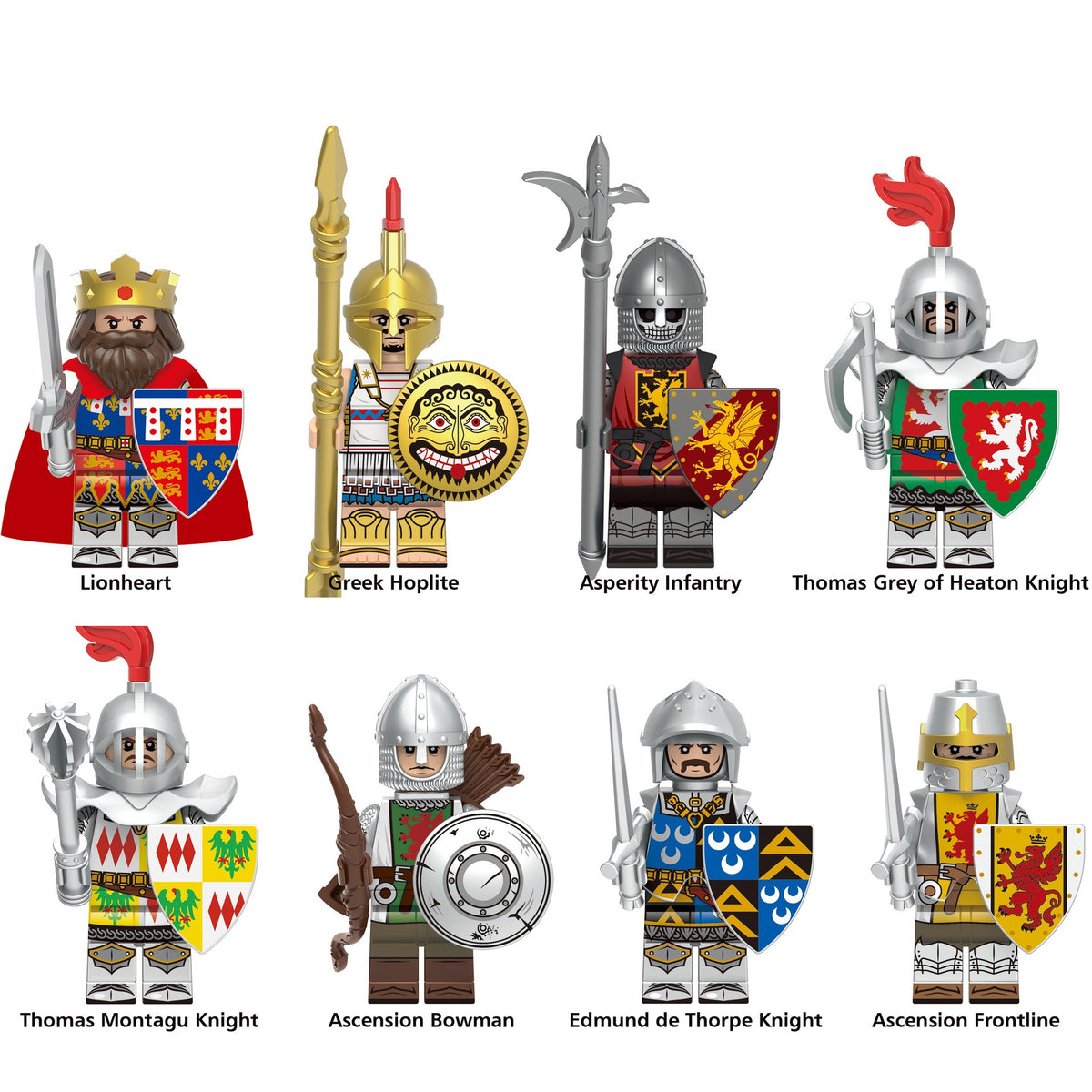 Medieval Knights Soldiers Army Custom Minifigures 7 XH