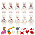Chefs Cooks Custom 10 Minifigures with Accessories