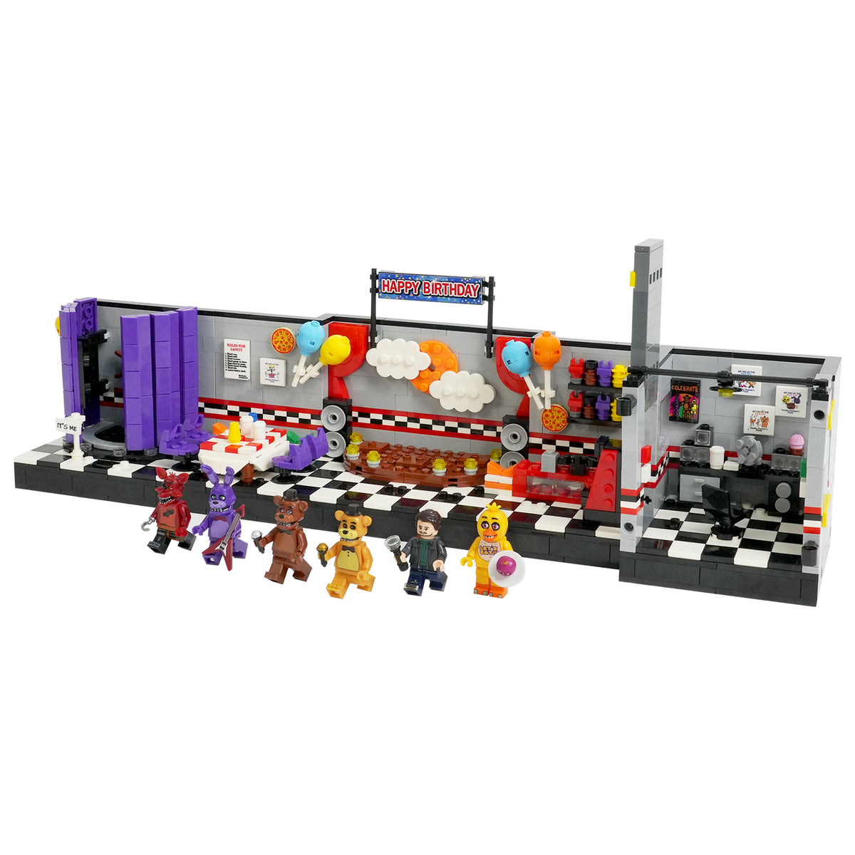 Five Nights at Freddy's Midnight Bear Stage Custom MOC Building Set 1140pcs