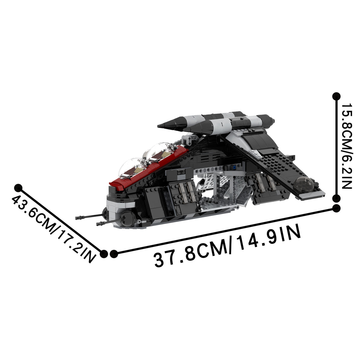 Star Wars Shadow Clone Gunship MOC 1112pcs