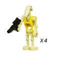 Star Wars B1 Battle Droids Yellow Custom Minifigures 4pcs