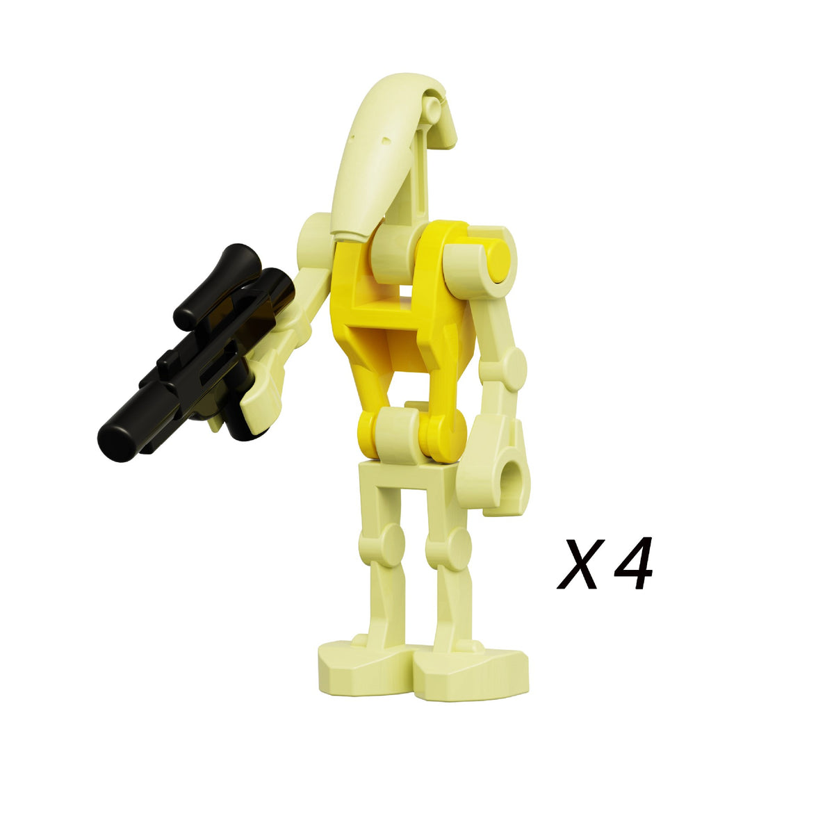 Star Wars B1 Battle Droids Yellow Custom Minifigures 4pcs