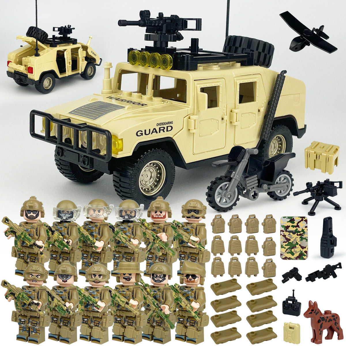 Army Special Forces 12 Custom Minifigures + Humvee - L53