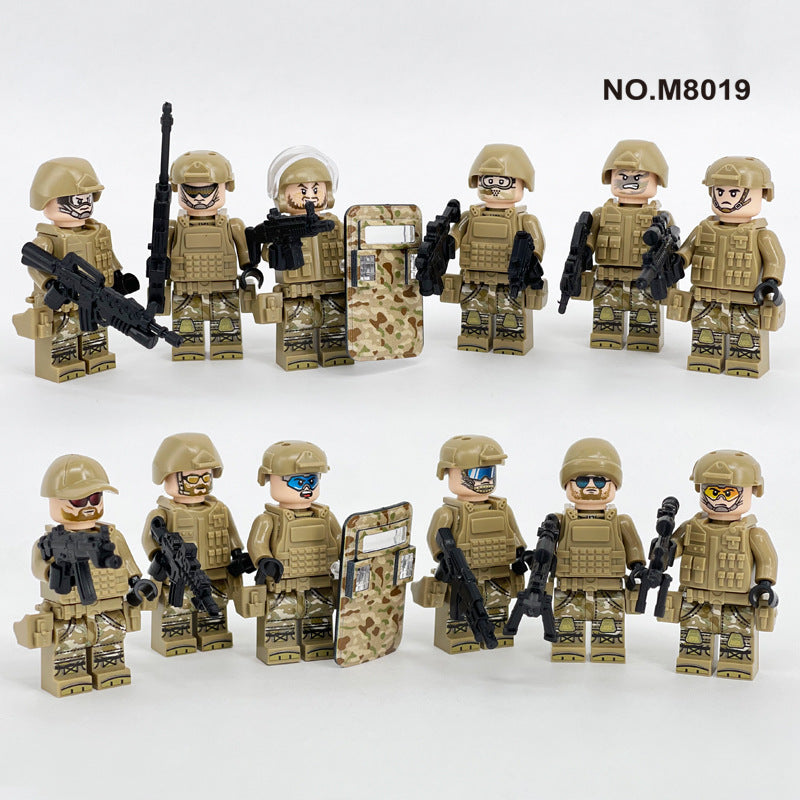 Army Sand Camo Special Forces Custom 12 Minifigures + Accessories Set