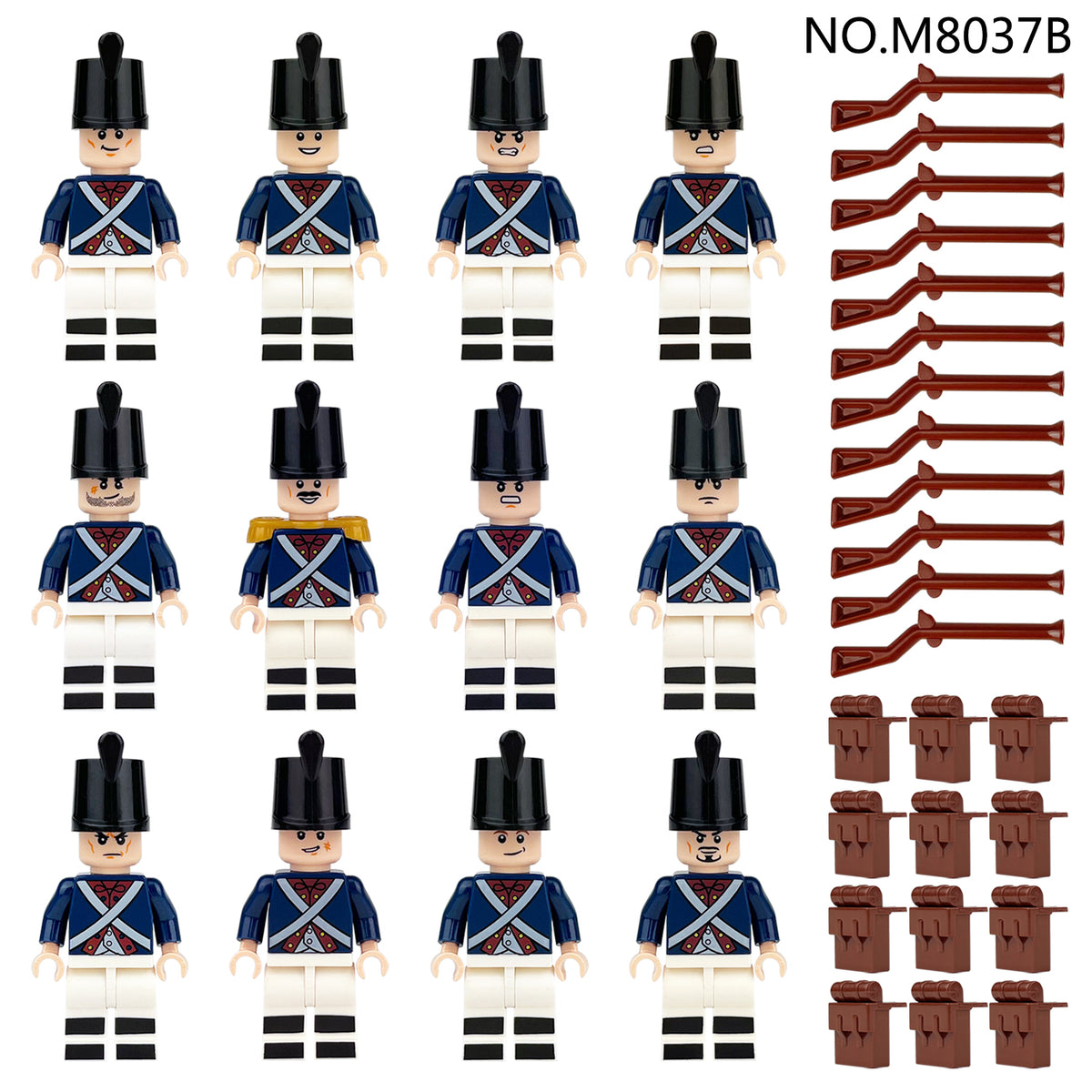 American Revolutionary War Blue Coats Custom Army Lot 12pcs M8037B