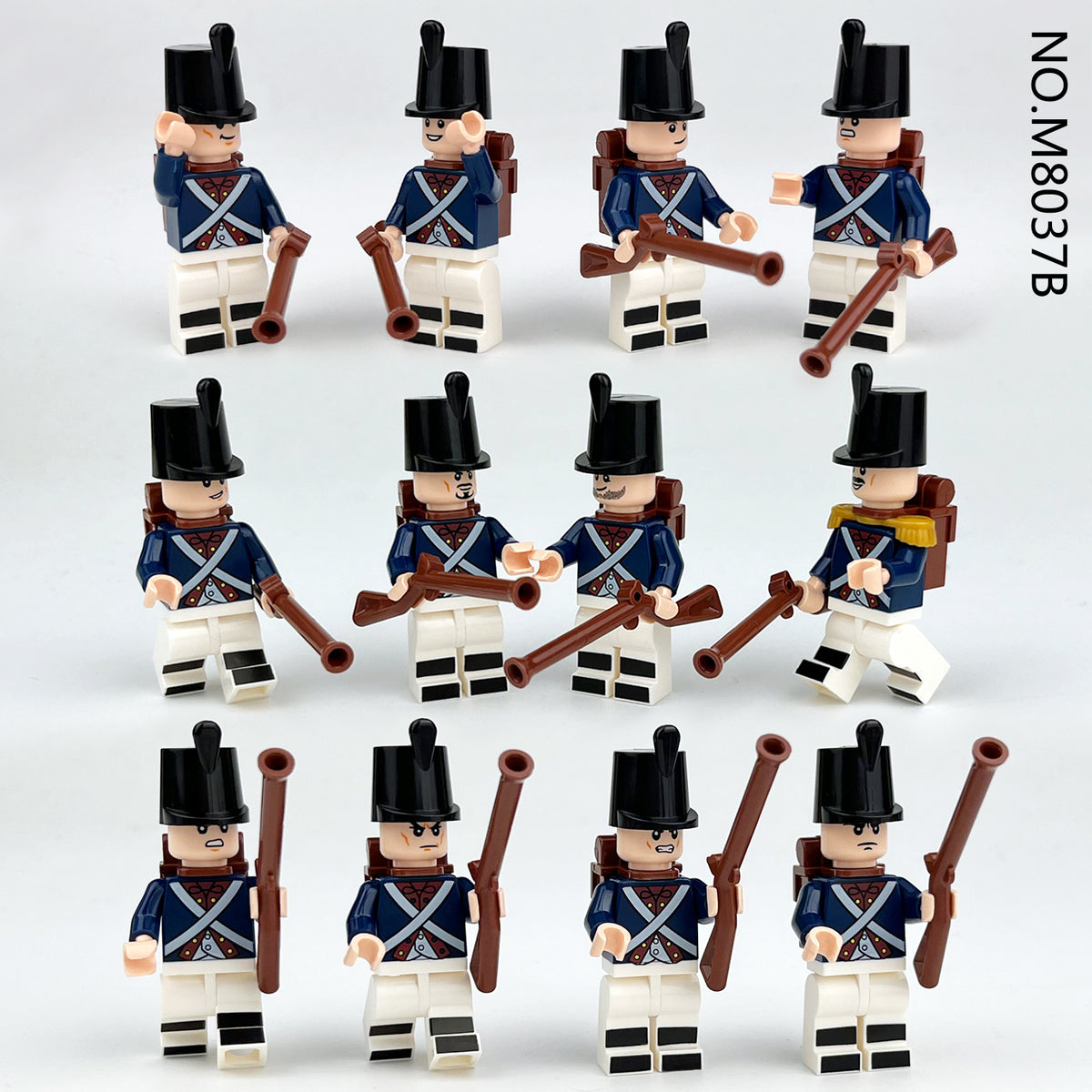 American Revolutionary War Blue Coats Custom Army Lot 12pcs M8037B