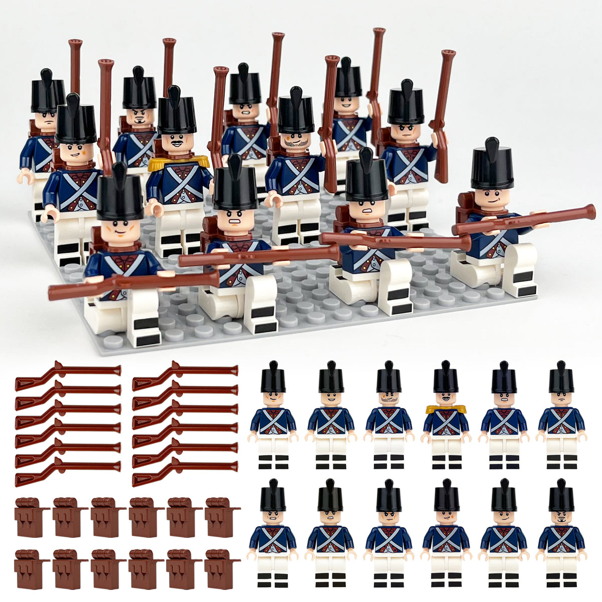 American Revolutionary War Blue Coats Custom Army Lot 12pcs M8037B