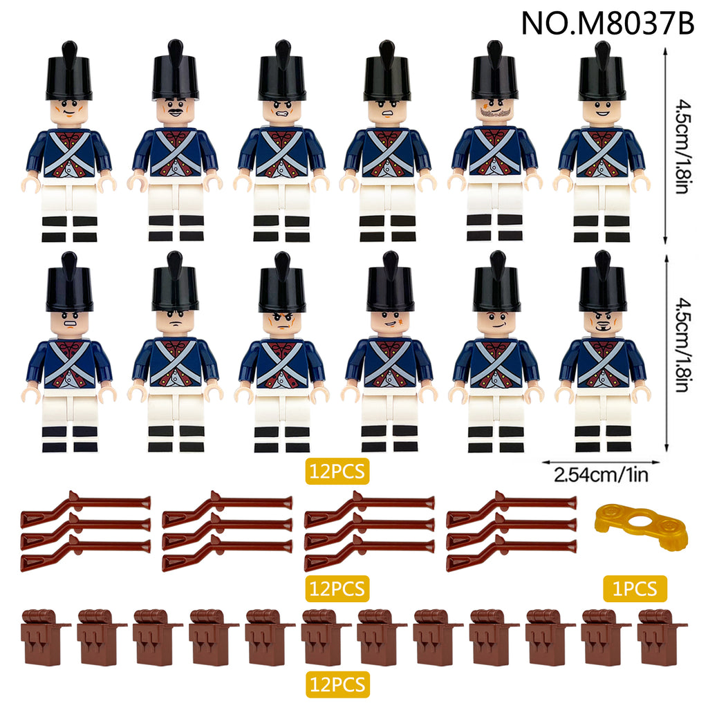 American Revolutionary War Blue Coats Custom Army Lot 12pcs M8037B