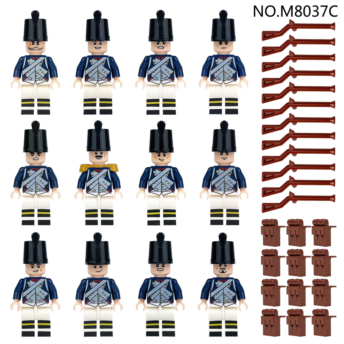 American Revolutionary War Blue Coats Custom Army Lot 12pcs M8037C