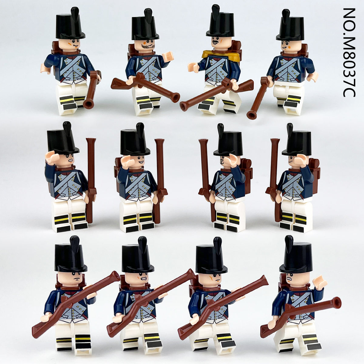 American Revolutionary War Blue Coats Custom Army Lot 12pcs M8037C