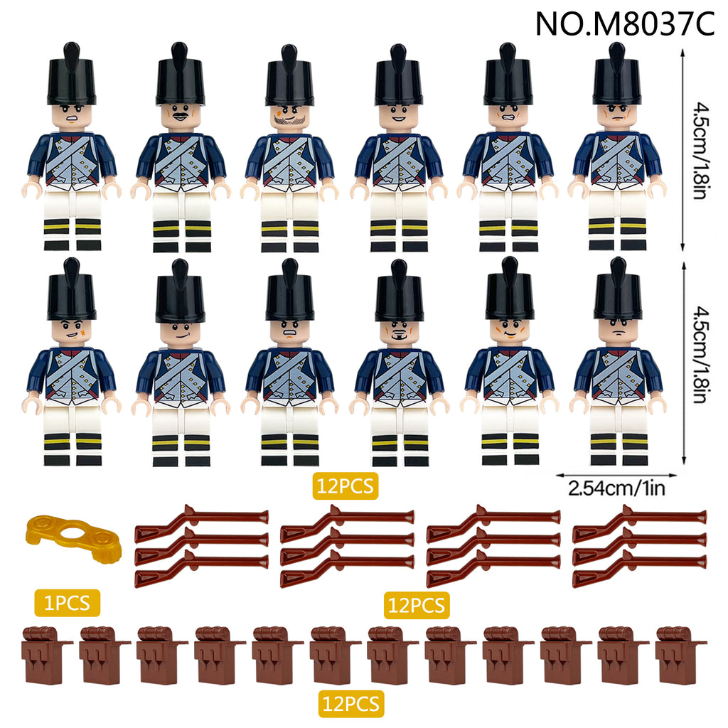 American Revolutionary War Blue Coats Custom Army Lot 12pcs M8037C