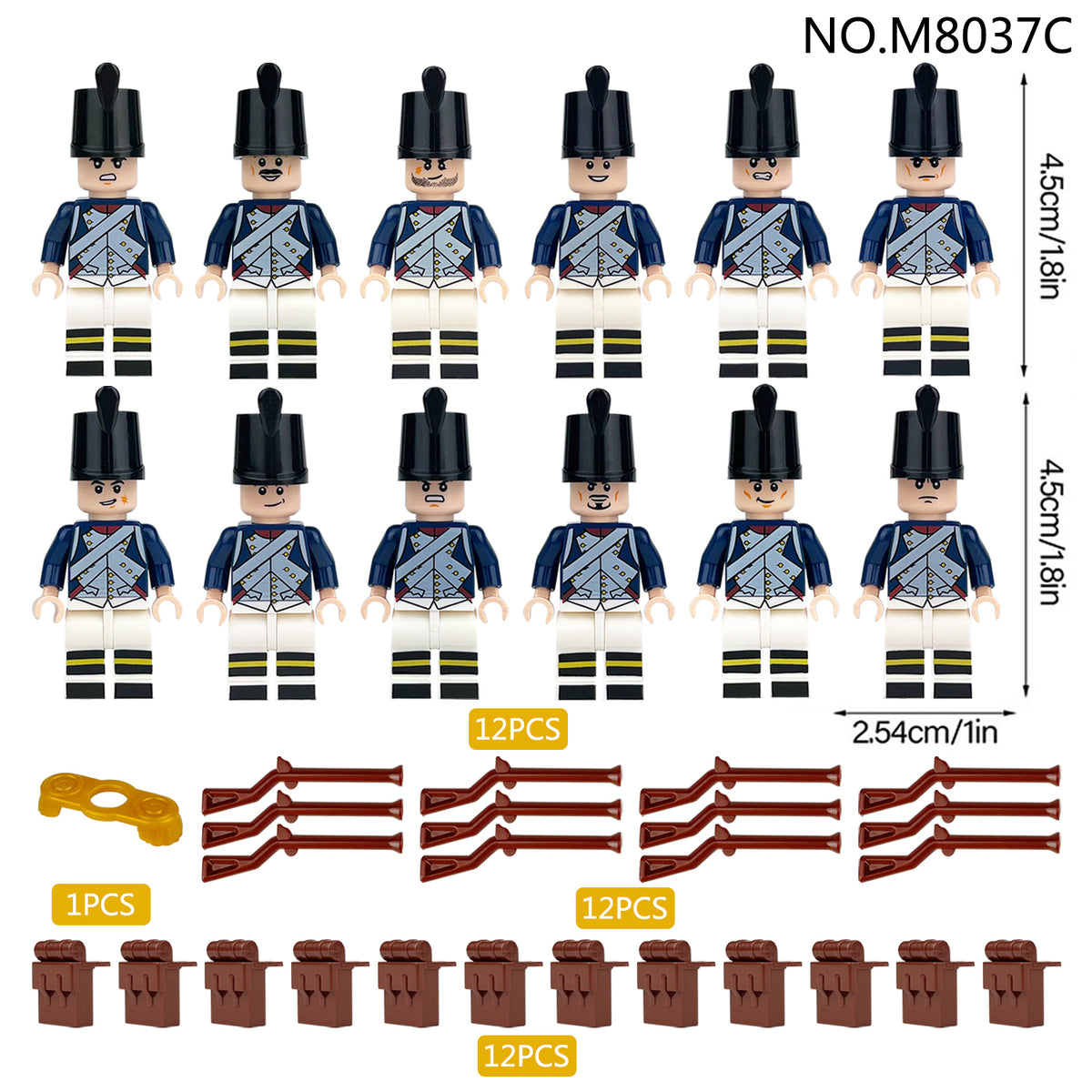American Revolutionary War Blue Coats Custom Army Lot 12pcs M8037C