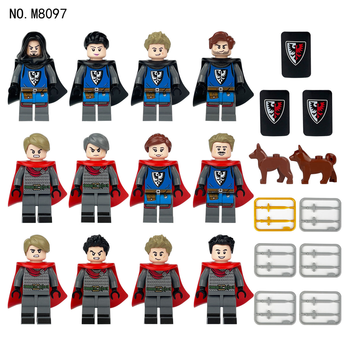 Medieval Knights and Soldiers Lot 12pcs - M8097