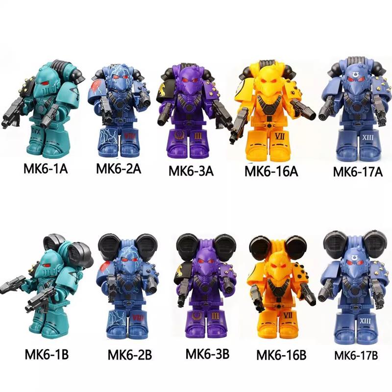 Warhammer 40K MK6 Series Space Marine Sons of Horus Night Lords Assortment Minifigures