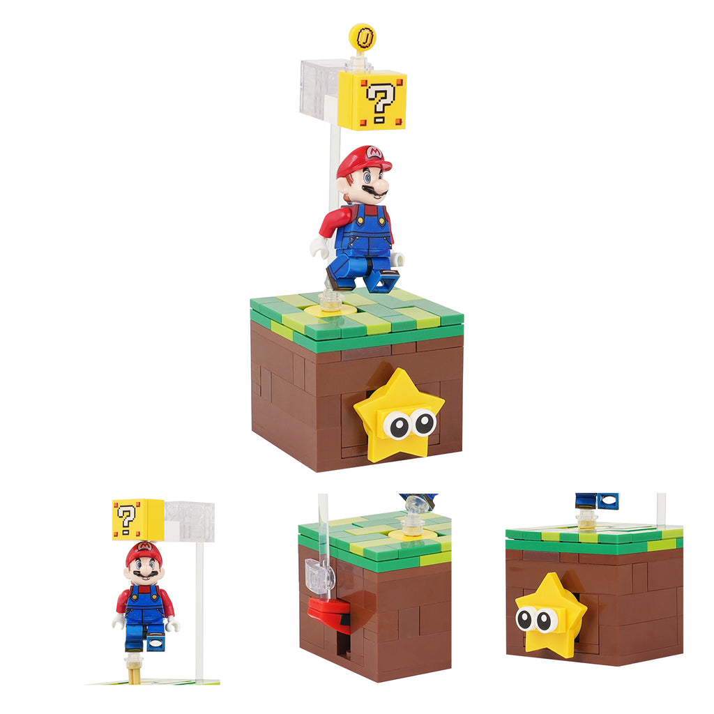 Super Mario Brothers Mario Jump Question Mark Custom MOC Building Block Set 98pcs