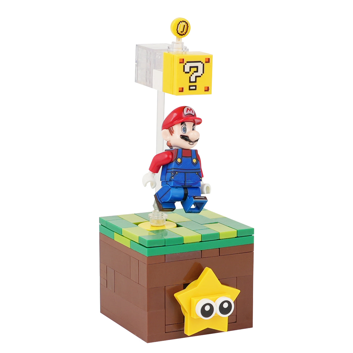Super Mario Brothers Mario Jump Question Mark Custom MOC Building Block Set 98pcs