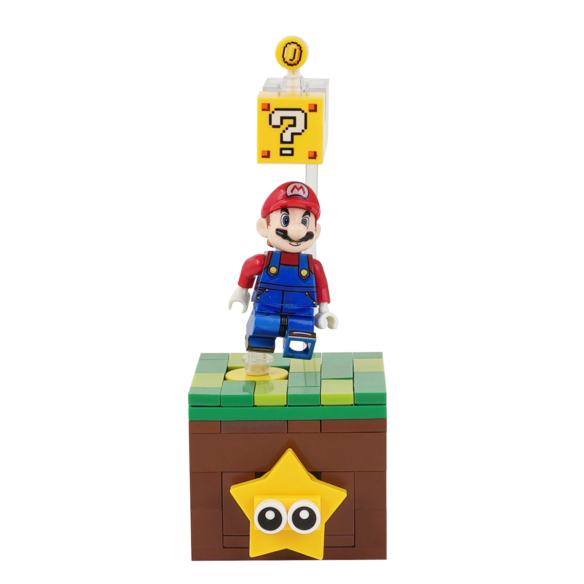 Super Mario Brothers Mario Jump Question Mark Custom MOC Building Block Set 98pcs