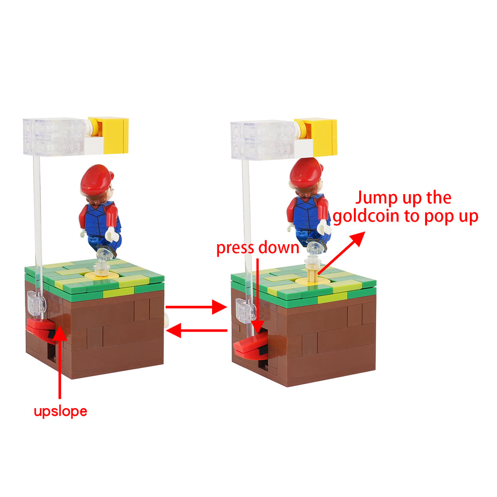 Super Mario Brothers Mario Jump Question Mark Custom MOC Building Block Set 98pcs