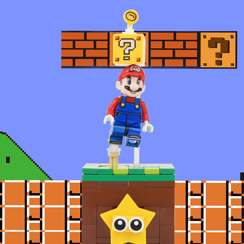 Super Mario Brothers Mario Jump Question Mark Custom MOC Building Block Set 98pcs