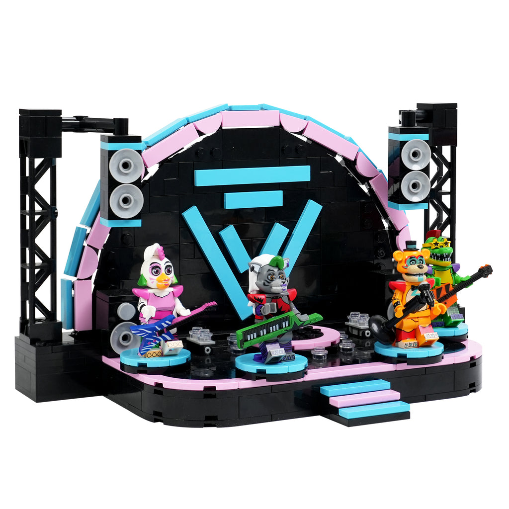 Five Nights at Freddy's Midnight Security Bear Rock Stage Custom MOC Building Set 395pcs