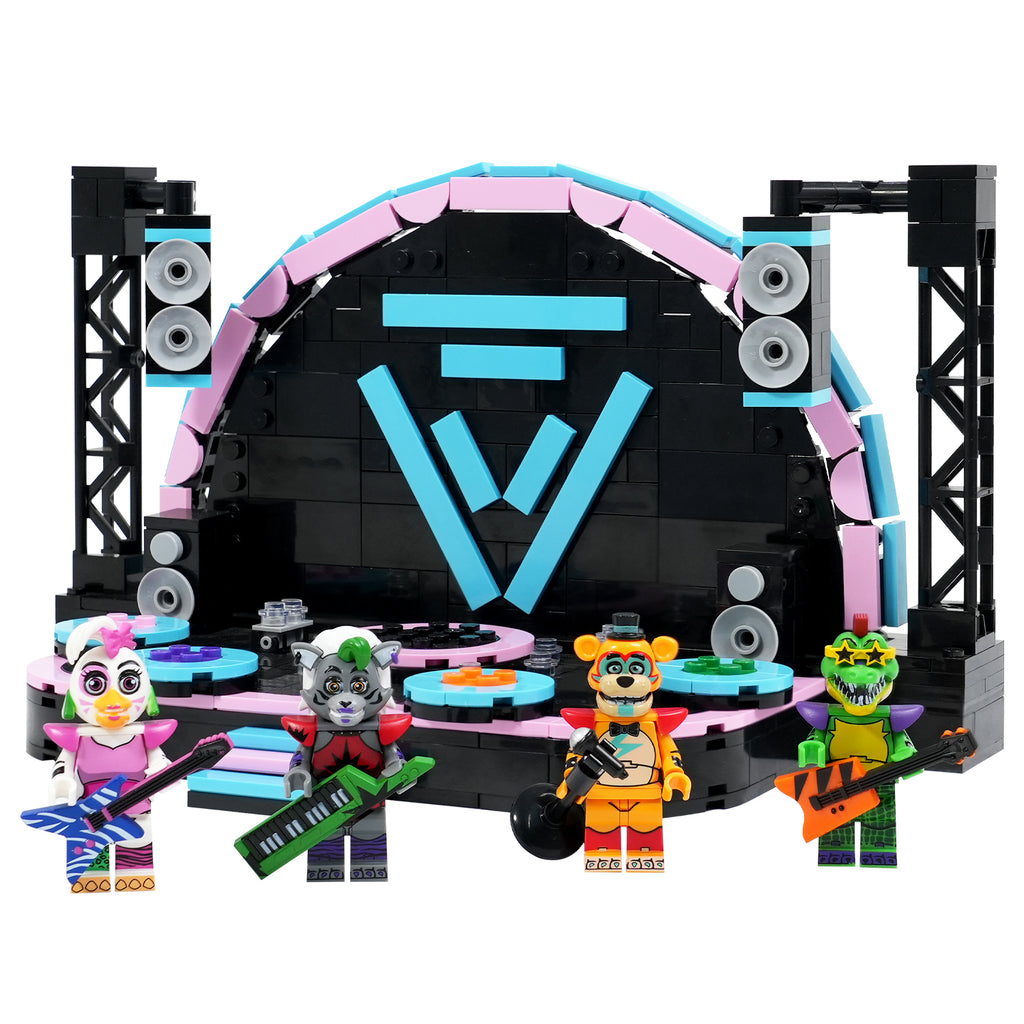 Five Nights at Freddy's Midnight Security Bear Rock Stage Custom MOC Building Set 395pcs