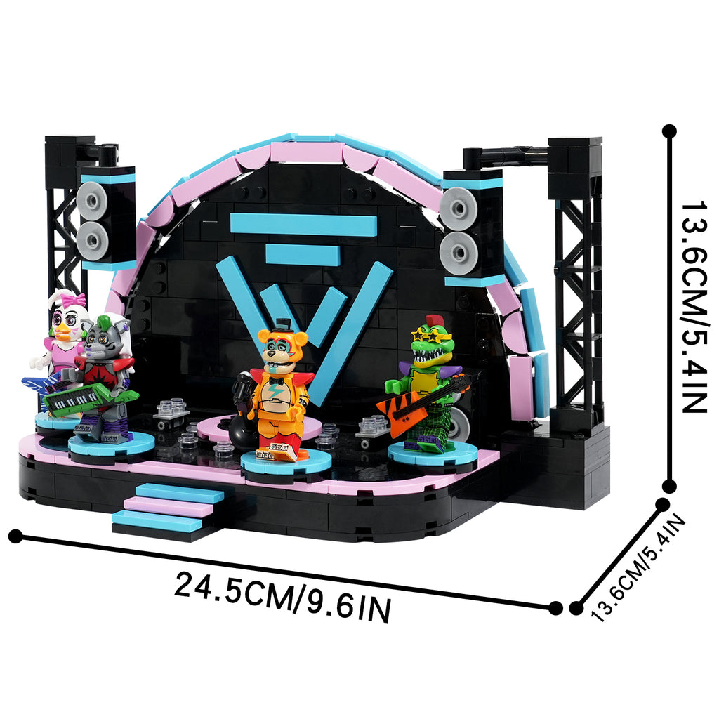 Five Nights at Freddy's Midnight Security Bear Rock Stage Custom MOC Building Set 395pcs
