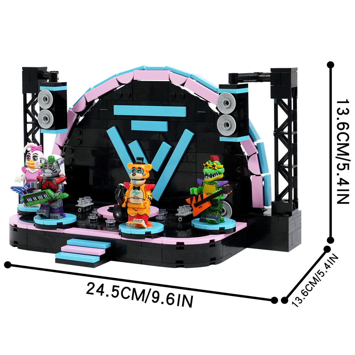 Five Nights at Freddy's Midnight Security Bear Rock Stage Custom MOC Building Set 395pcs