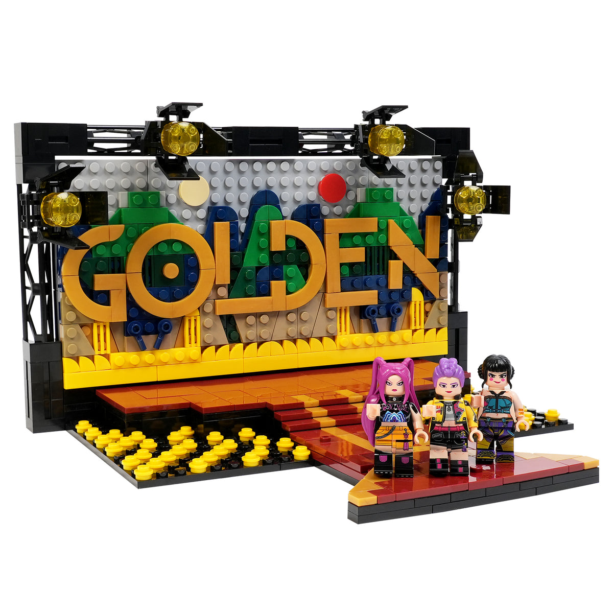 Kpop Demon Hunters Movie GOLDEN Stage MOC Building Set 509pcs