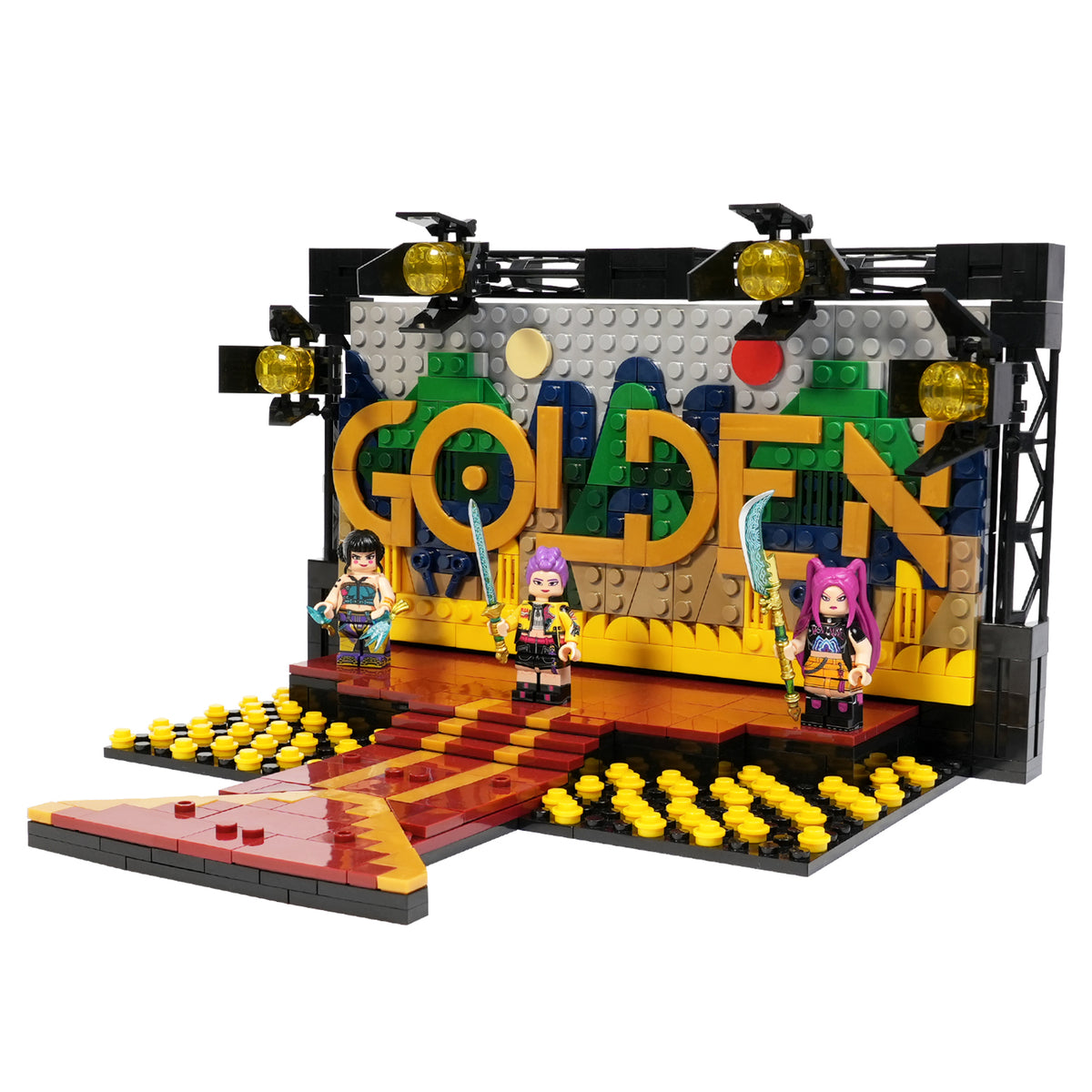 Kpop Demon Hunters Movie GOLDEN Stage MOC Building Set 509pcs