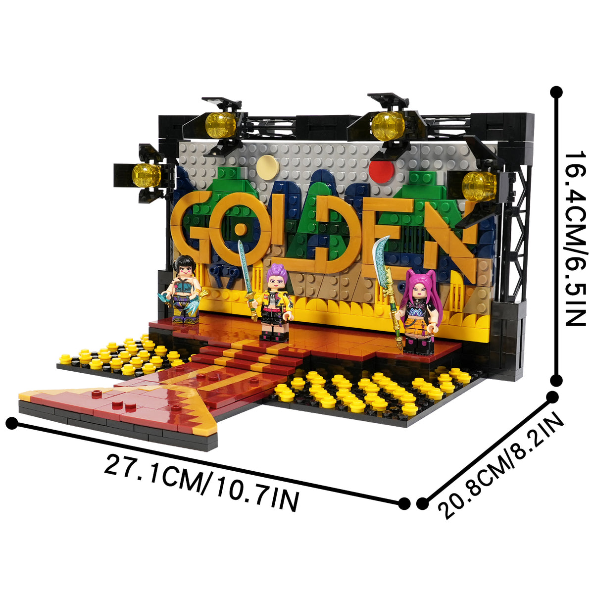 Kpop Demon Hunters Movie GOLDEN Stage MOC Building Set 509pcs