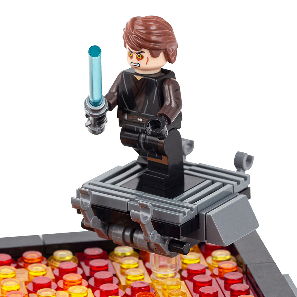 Star Wars MOC Duel on Mustafar 312 piece Building Block Set Anakin Skywalker and Obiwan Kenobi Minifigures