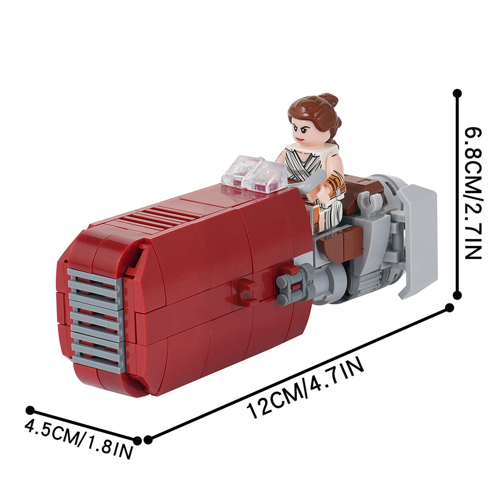 Star Wars Rey Speeder Custom MOC Building Block Set 132pcs