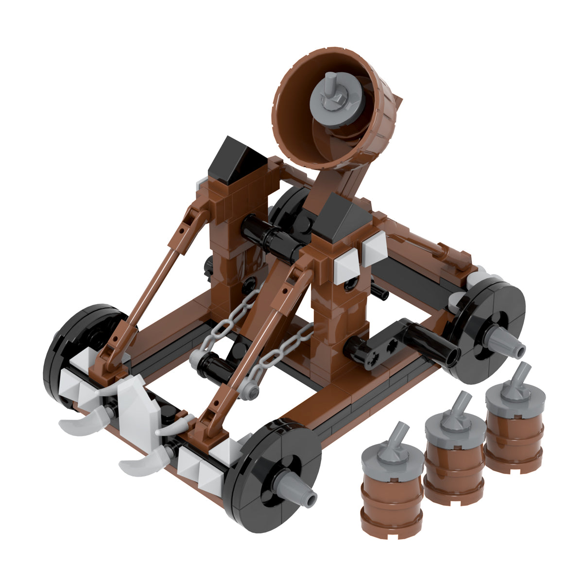 Medieval Powder Keg Catapult MOC Set 188pcs