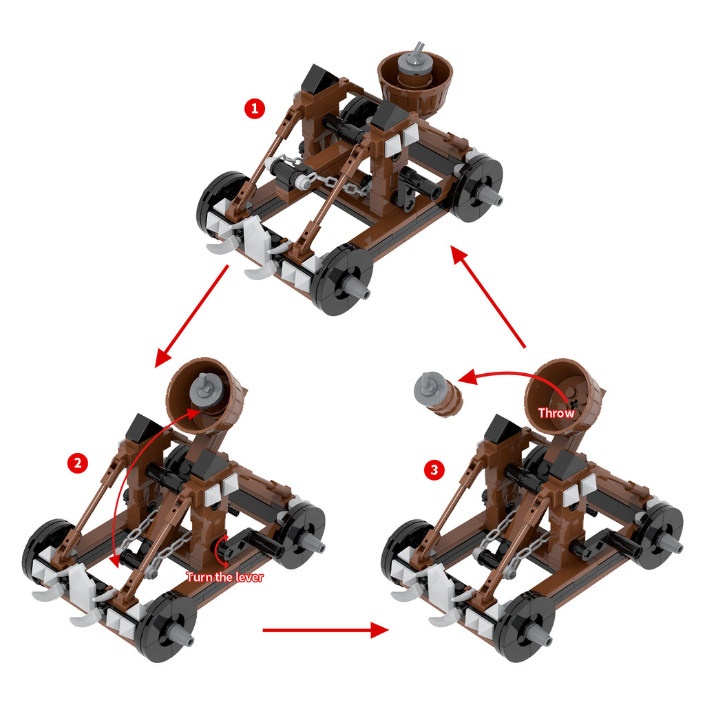 Medieval Powder Keg Catapult MOC Set 188pcs