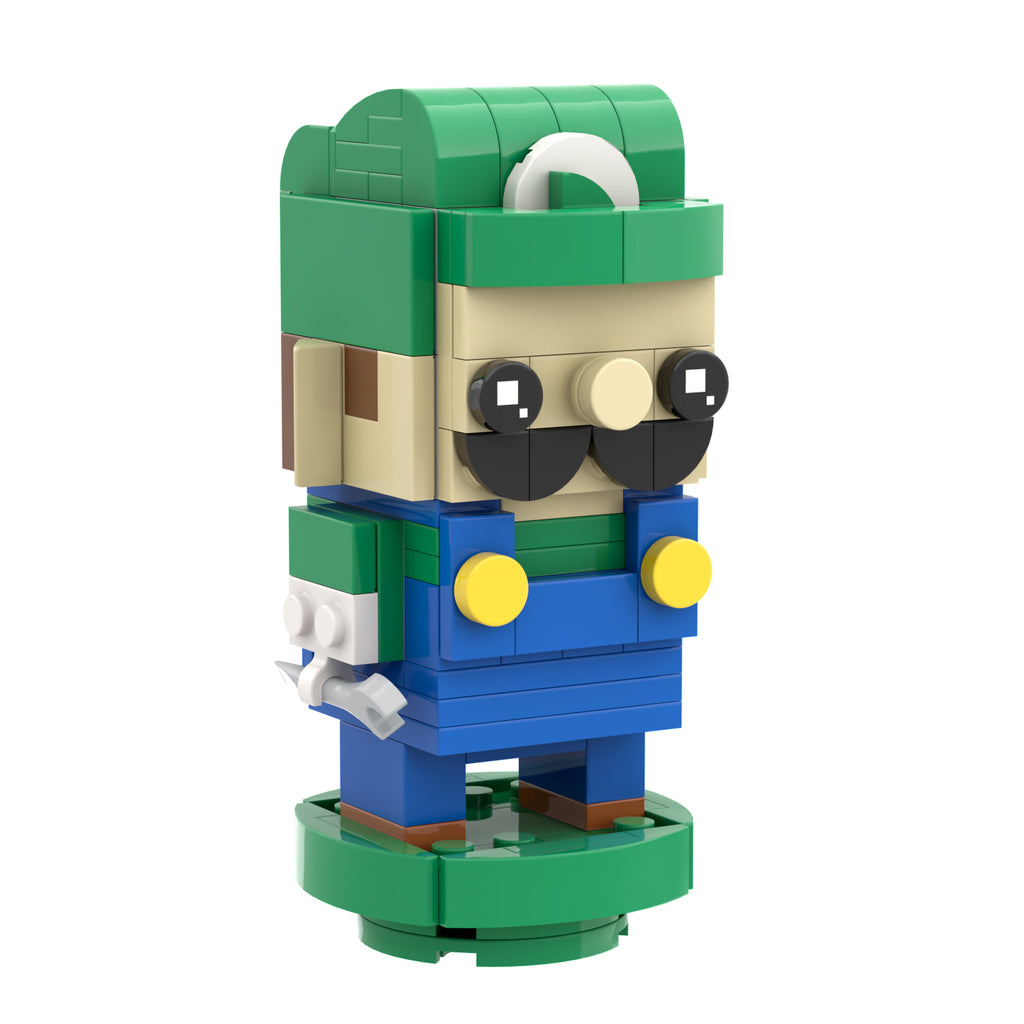 Super Mario Brickheads Luigi Custom MOC Set 136pcs