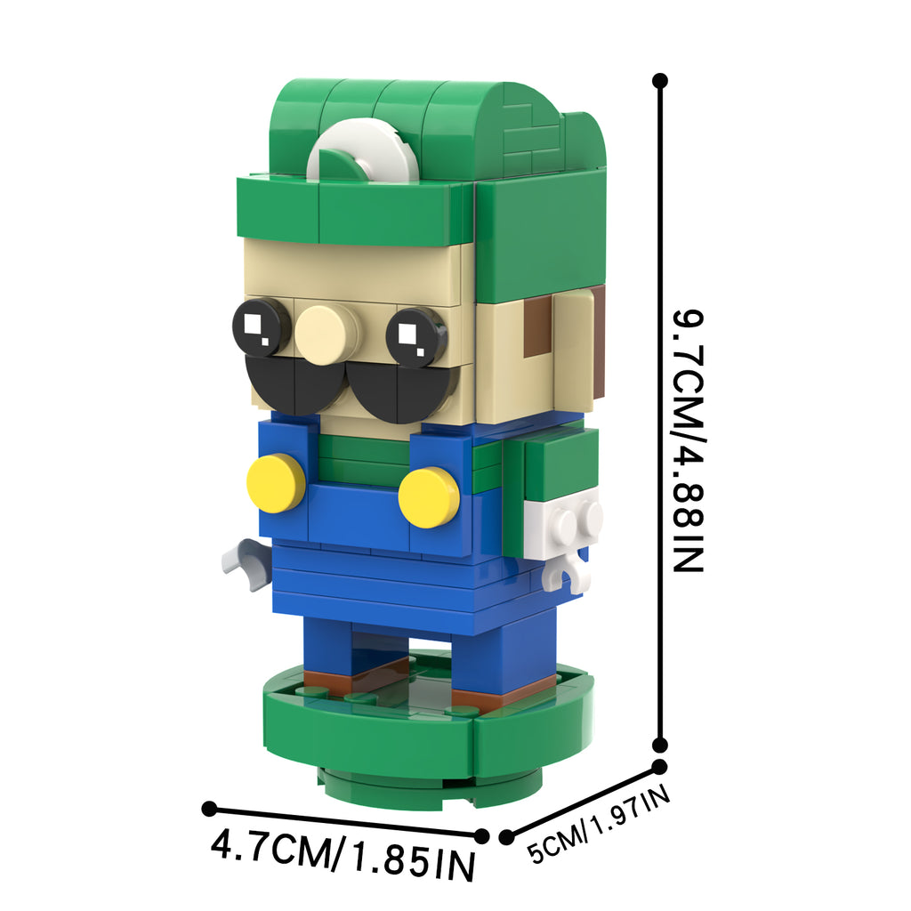 Super Mario Brickheads Luigi Custom MOC Set 136pcs