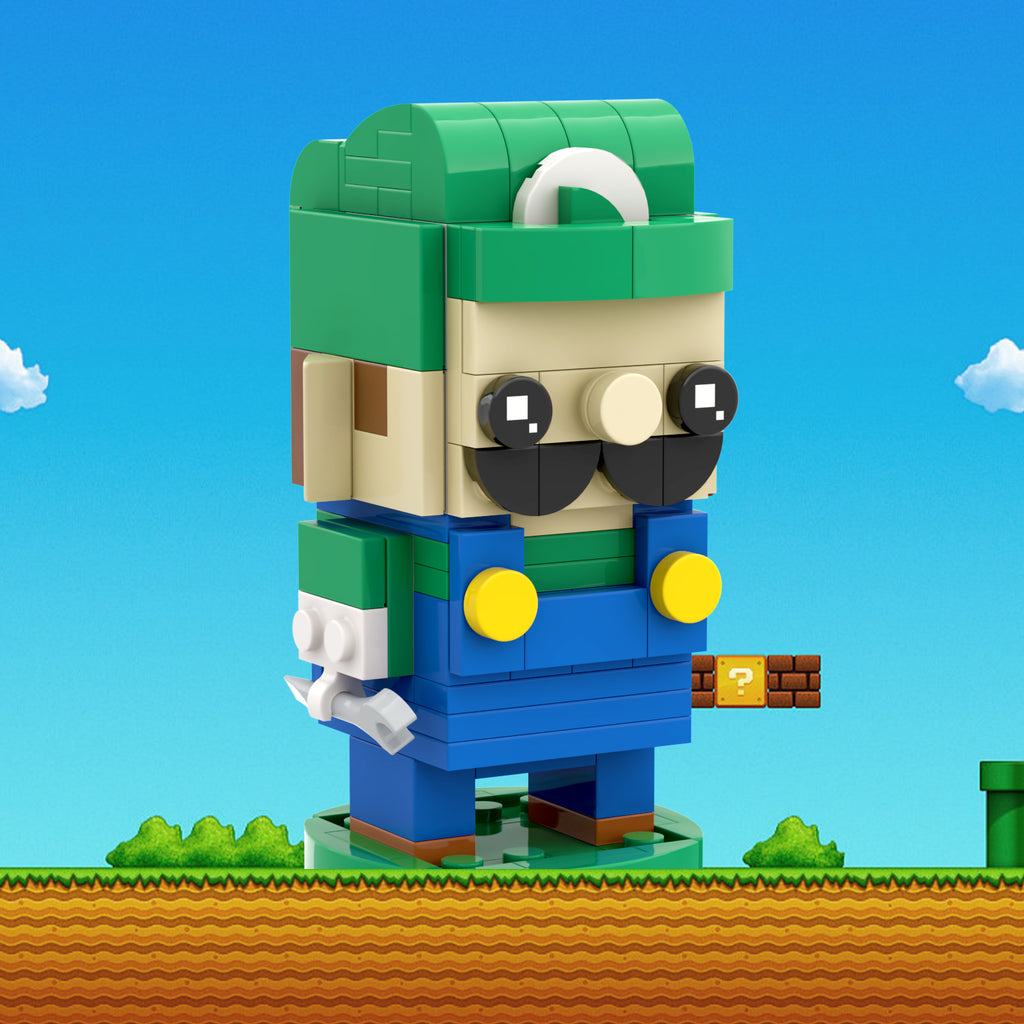 Super Mario Brickheads Luigi Custom MOC Set 136pcs