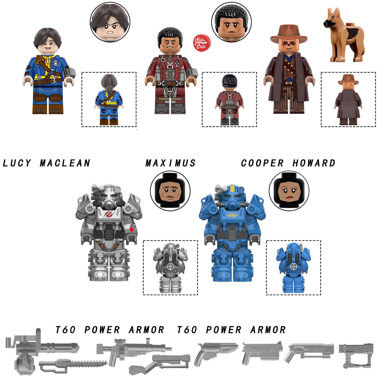 Fallout TV Series Custom Minifigures Power Armor Set